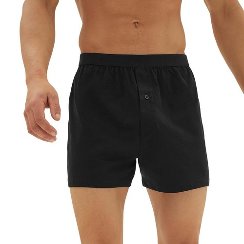 M&S Mens Pure Cotton Jersey Boxers, Medium, Black