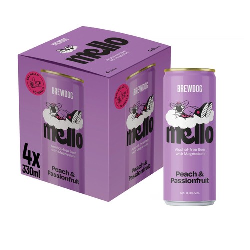 Mello Peach & Passionfruit, Alcohol Free 0.0%, 4x330ml