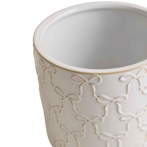 M&S Bow Ceramic Planter, White