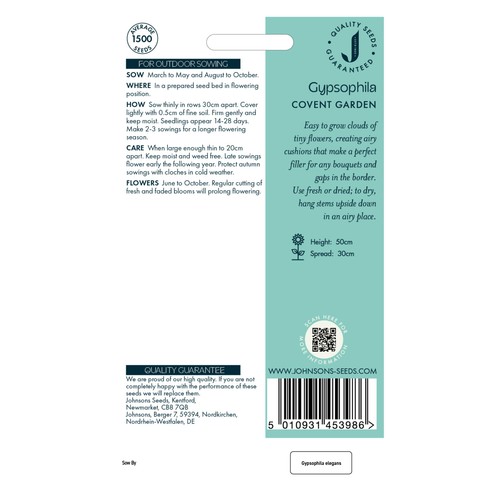 Mr Fothergills Seeds Johnsons Gypsophila Covent Garden
