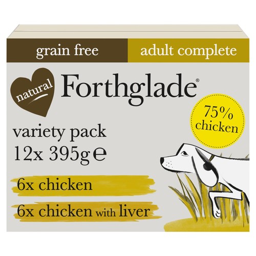 Forthglade Natural Wet Dog Food Variety Pack Chicken & Chicken with Liver