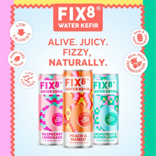 Fix8 Water Kefir Grapefruit Elderflower