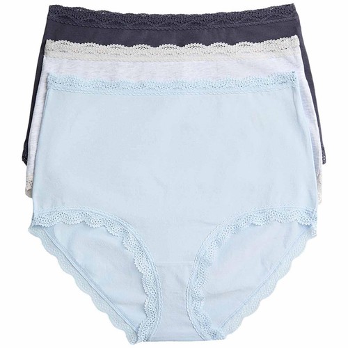 M&S Womens Cotton Rich Full Briefs, 8, Dusty Blue