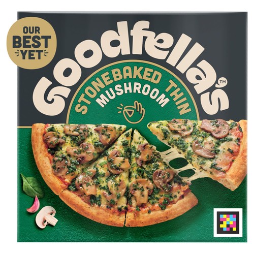 Goodfella's Stonebaked Thin Mushroom, Spinach and Garlic Pizza 