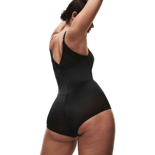 M&S Womens Body Define Firm Control Bodysuit, 18, Black