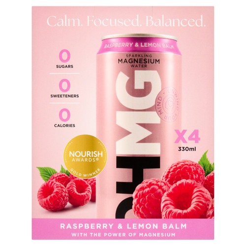 OHMG Raspberry sparkling magnesium water