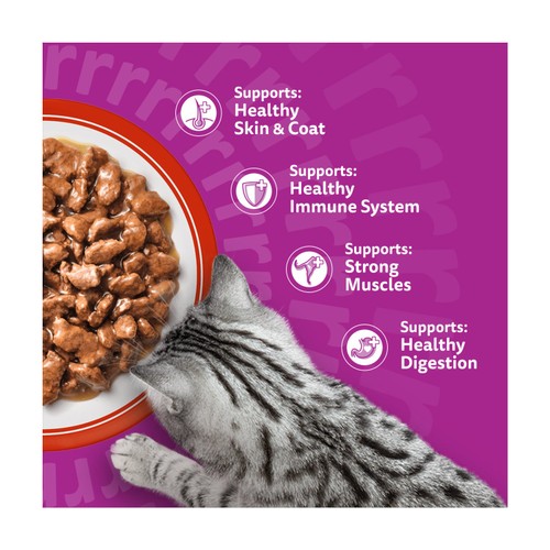Whiskas 1+ Adult Wet Cat Food Pouches Meaty Meals in Gravy