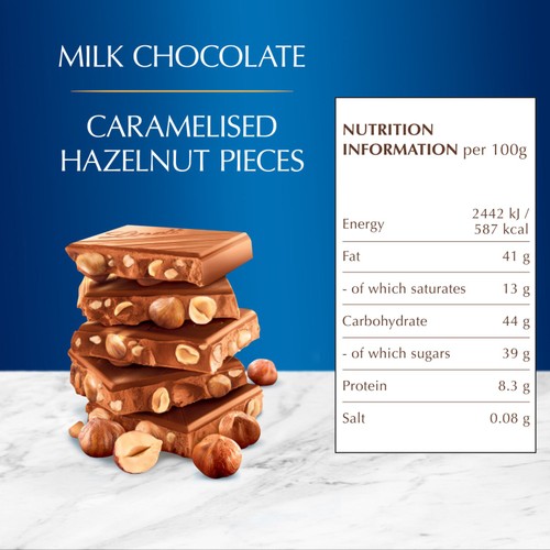 Lindt Les Grandes Hazelnuts Milk Chocolate Bar