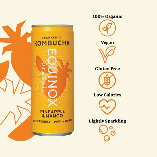 Equinox Organic Pineapple & Mango Kombucha