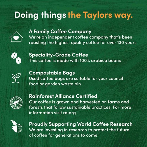 Taylors Of Harrogate Rich Italian Ground Coffee Bags