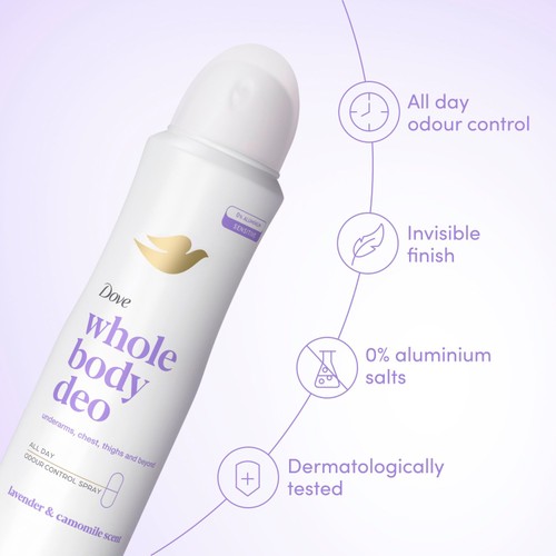 Dove Women 48h Whole Body Aerosol Lavender & Chamomile