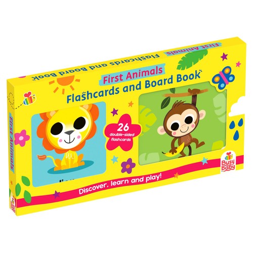 Busy Baby First Animals Book and Flashcards