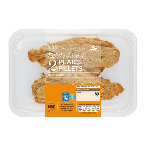 M&S 2 Lightly Dusted Plaice Fillets