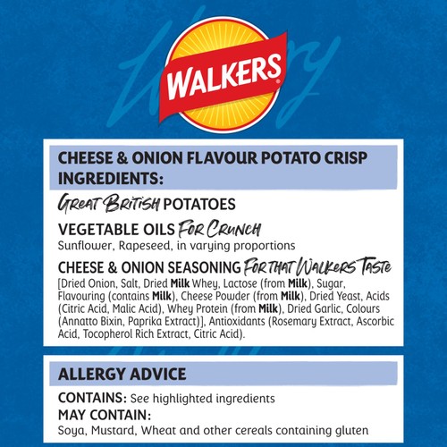 Walkers Cheese & Onion Sharing Bag Crisps