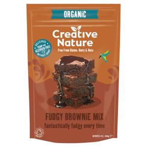 Organic Gluten Free Fudgy Brownie Mix 400g (Creative Nature) | Multi