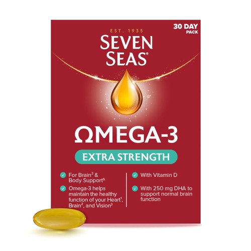 Seven Seas Omega-3 Fish Oil Extra Strength with Vitamin D 30 Capsules