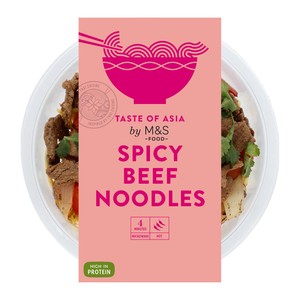 M&S Hot & Spicy Beef Noodles Bowl - Taste of Asia