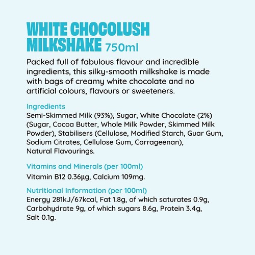Shaken Udder White Chocolush Chocolate Flavoured Milkshake