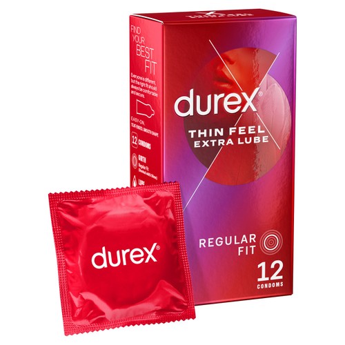 Durex Thin Feel Extra Lube Condoms Regular Fit