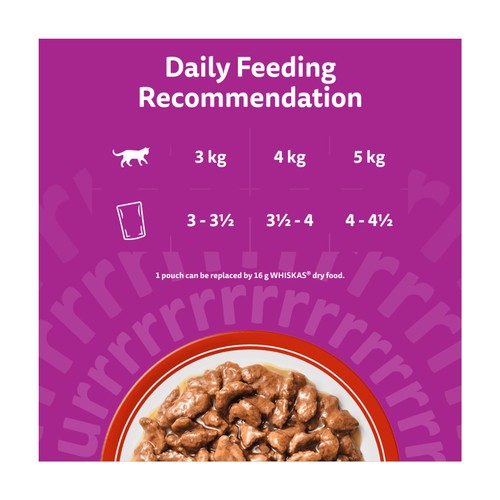 Whiskas 1+ Adult Wet Cat Food Pouches Meaty Meals in Gravy
