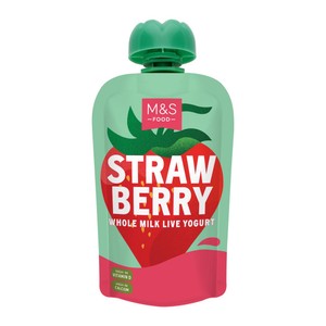 M&S Strawberry & Banana Whole Milk Live Yogurt