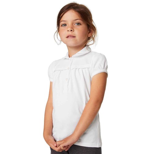 M&S Girls Regular School Polo, 5-6 Years, White