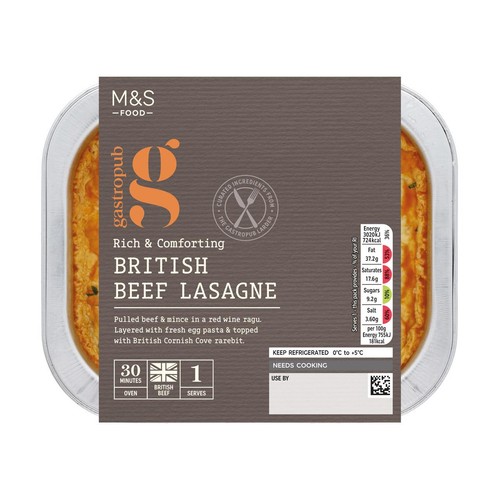 M&S Gastropub Slow Cooked Beef & Rarebit Lasagne for One