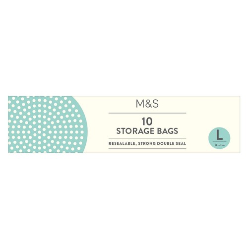 M&S 10 Large Resealable Storage Bags