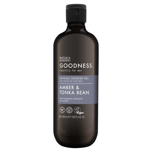Baylis & Harding Goodness Mens Amber & Tonka Bean Shower Gel
