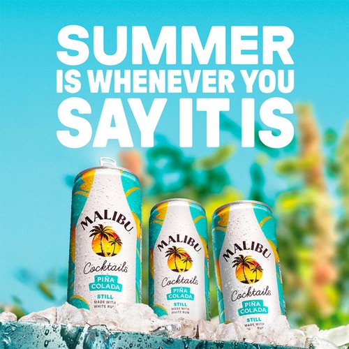 Malibu Pina Colada Cocktail Pre-Mixed Can