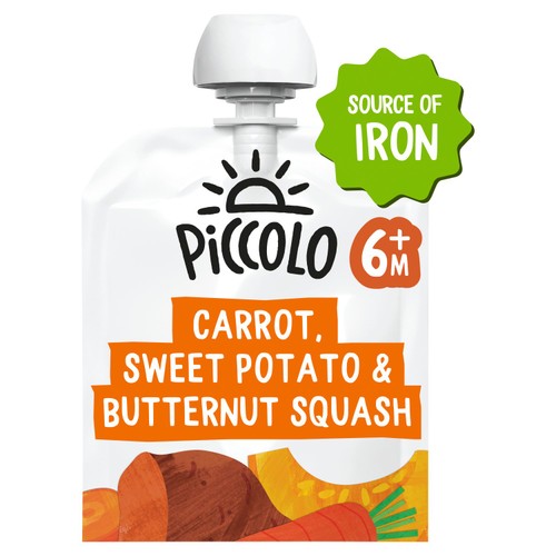 Piccolo Carrot, Sweet Potato & Butternut Squash Baby Food Pouch 6+ Months