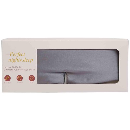 M&S Ultimate Comfort Pure Mulberry Silk Eye Mask, Charcoal