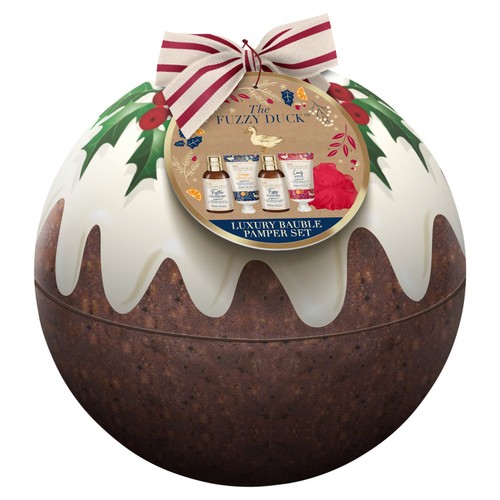 Baylis & Harding The Fuzzy Duck Christmas Pudding Bauble Tin Gift