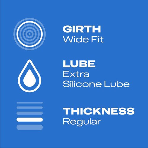 Durex Originals XL Condoms Extra Silicone Lube Wide Fit