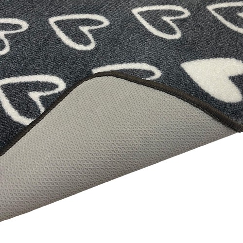 Mighty Mats Supersoft Washable Mat Grey Hearts
