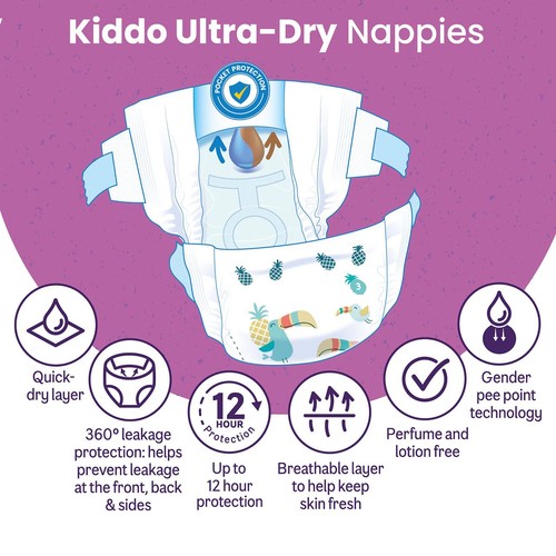 Ocado Kiddo Ultra-Dry Nappies Size 3 (4-9kg)