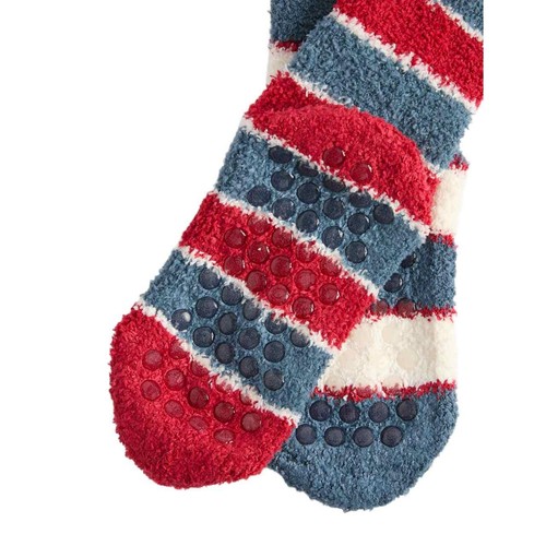 M&S Stripe Cosy Christmas Socks, 8+-12, Green Mix