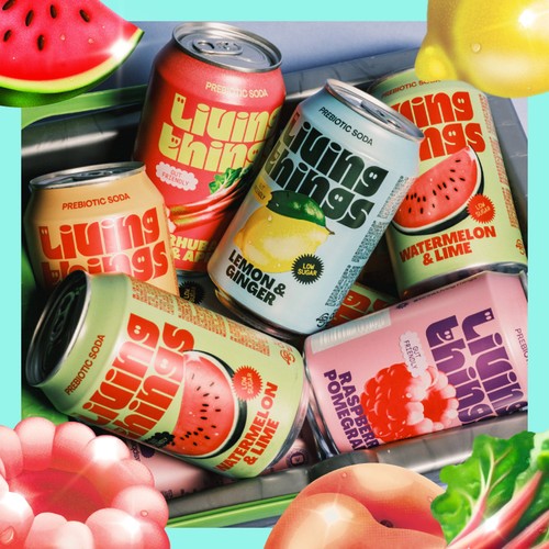 Living Things Lemon & Ginger Biotic Soda