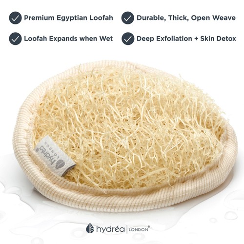 Hydrea London Organic Egyptian Loofah Dual Sided Facial Pad 
