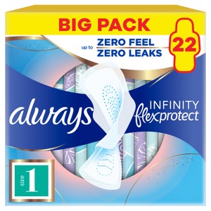 Always Infinity Pads Normal with Wings (Size 1) Value Pack 22 Count
