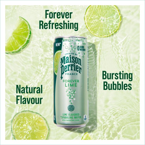 Maison Perrier Forever Lime Sparkling Water cans