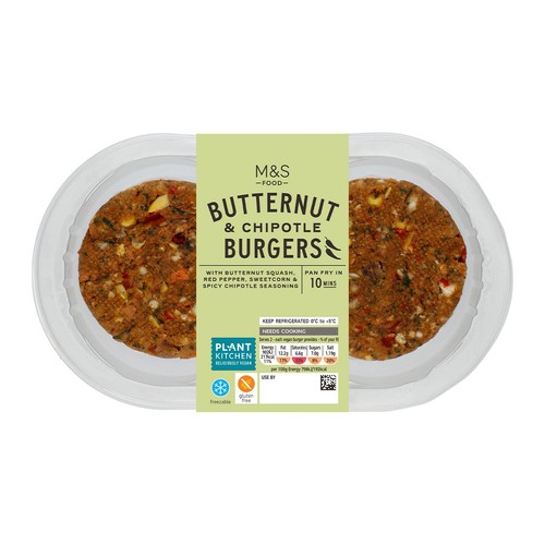 M&S Grill 2 Butternut & Chipotle Burgers