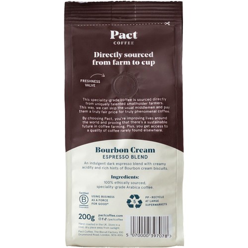 Pact Coffee Bourbon Cream Espresso Wholebean
