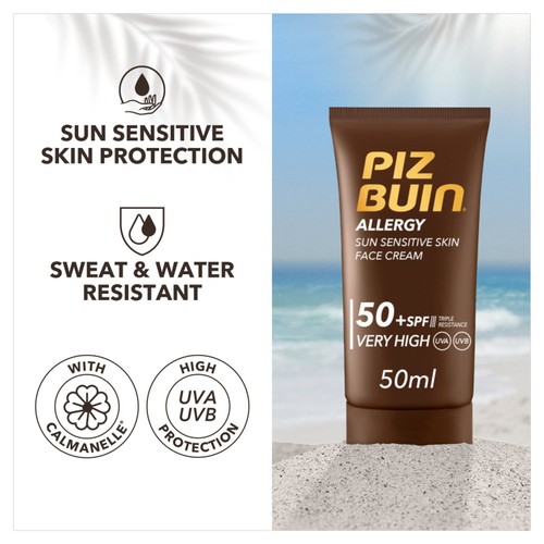 Piz Buin Allergy Sun Sensitive Skin Face Cream SPF50+