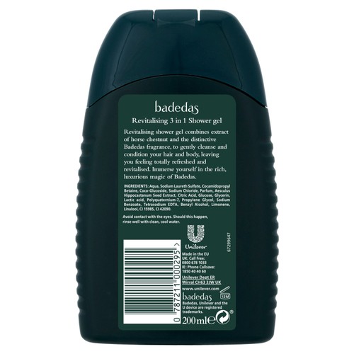 Badedas 3 in 1 Revitalising Shower Gel, Shampoo & Conditioner