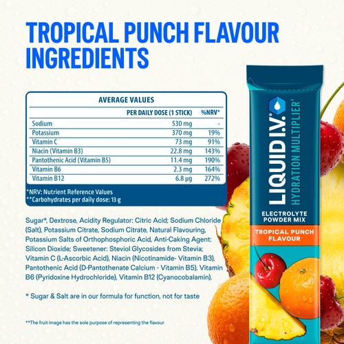LIQUID IV Hydration Tropical Punch Electrolytes 