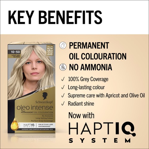 Schwarzkopf Oleo Intense Permanent Hair Colour Light Ash Blonde 10-50