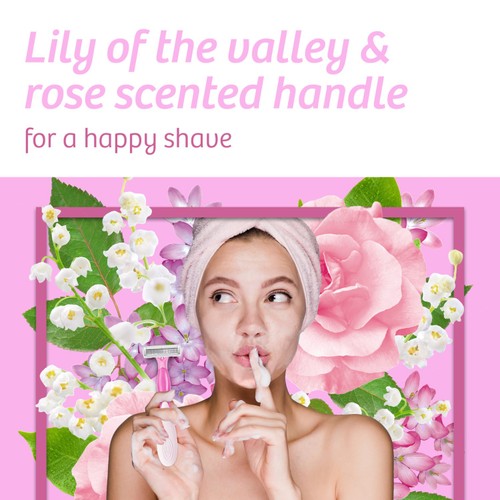 BIC Soleil Escape Disposable Razors 3 Blades, Lily