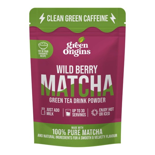 Green Origins Wild Berry Matcha Green Tea Drink Powder