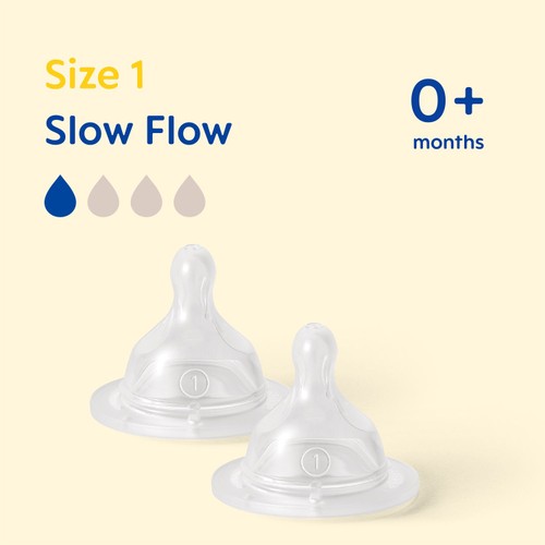 MAM Silicone Bottle Teats Slow Flow 0+ Months Level 1